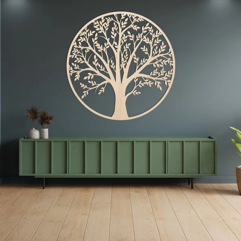 Drevený Strom života v kruhu | Elegantná dekorácia na stenu | SENTOP PR0217