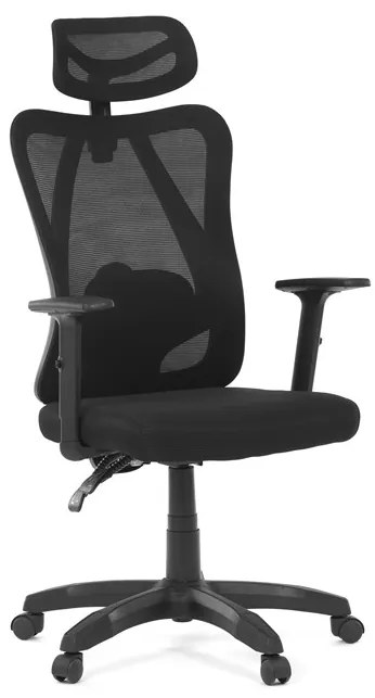Kancelárska ergonomická stolička MANET — sieťovina / látka, čierna