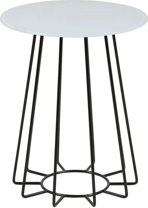 Odkladací stolík s doskou z temperovaného skla Actona Casia, ⌀ 40 cm