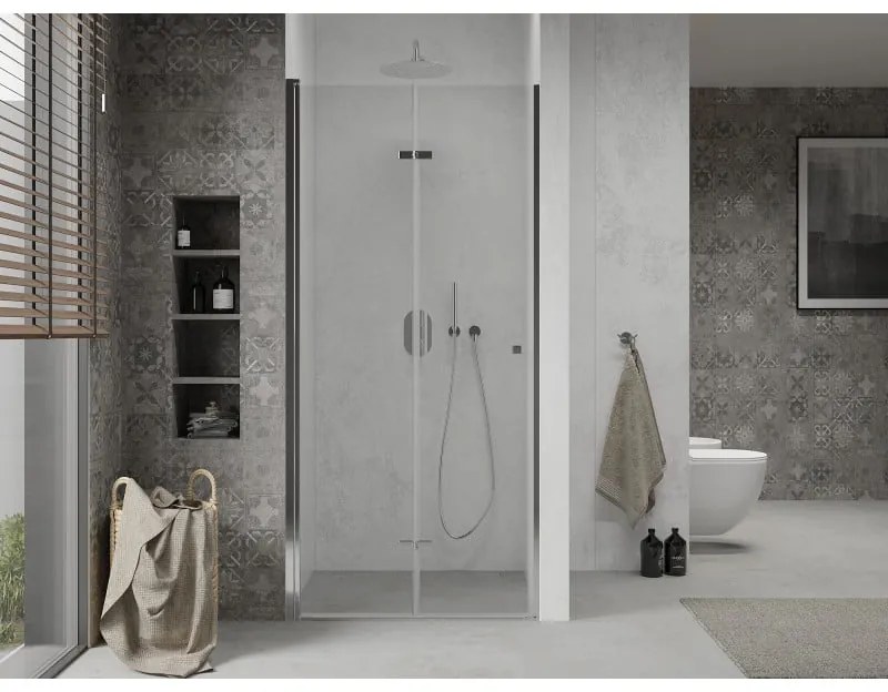 Mexen Lima, skladacie sprchové dvere do otvoru 115 x 190 cm, 6mm číre sklo, chrómový profil, 856-115-000-01-00-D