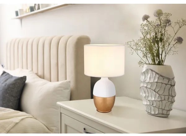 Globo 21627W - Stolná lampa VALENTINO 1xE14/40W/230V biela