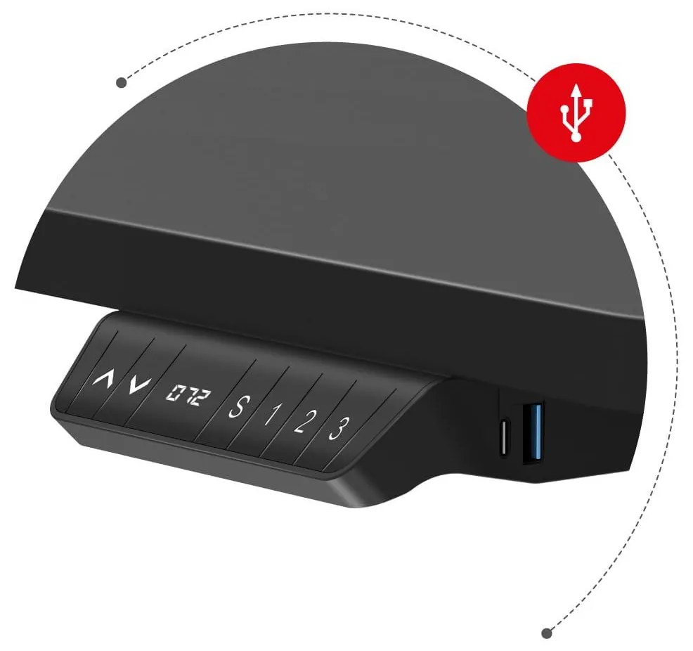 Elektricky nastaviteľný Rohový PC stolík Hyperion 9.5 (čierna). Akcia -20%. Vlastná spoľahlivá doprava až k Vám domov. 1087530