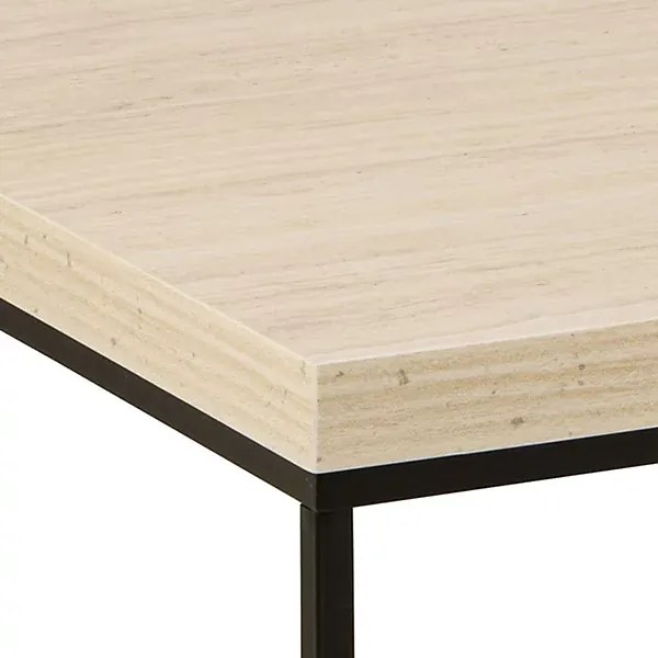 Konferenční stolek Barossa 110 cm travertin/černý