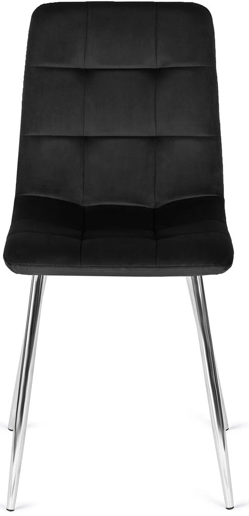 PROXIMA.store - Čalúnená jedálenská stolička FREDY FARBA: čierna, FARBA NÔH: chróm