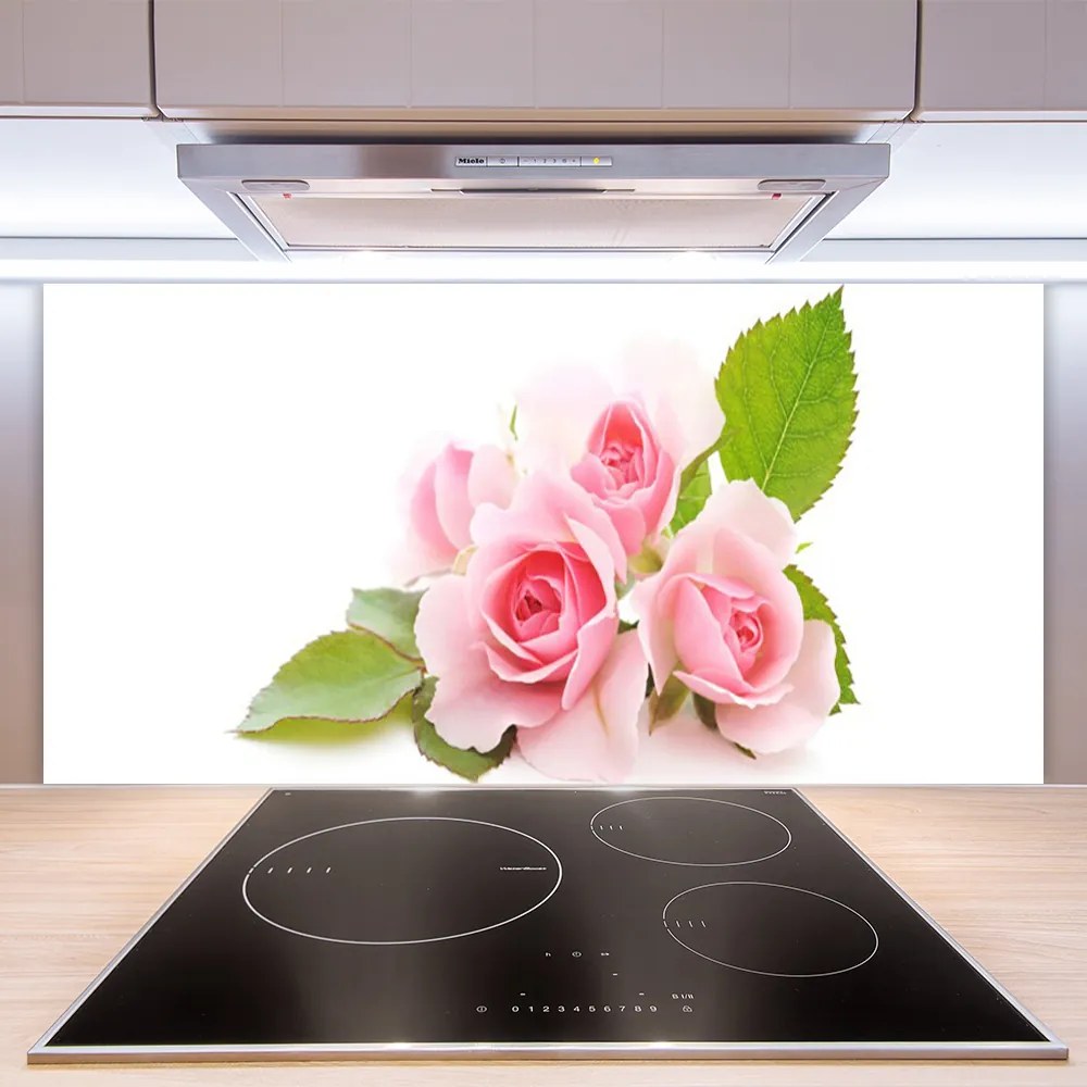 Sklenený obklad Do kuchyne Ruže kvety príroda 100x50 cm