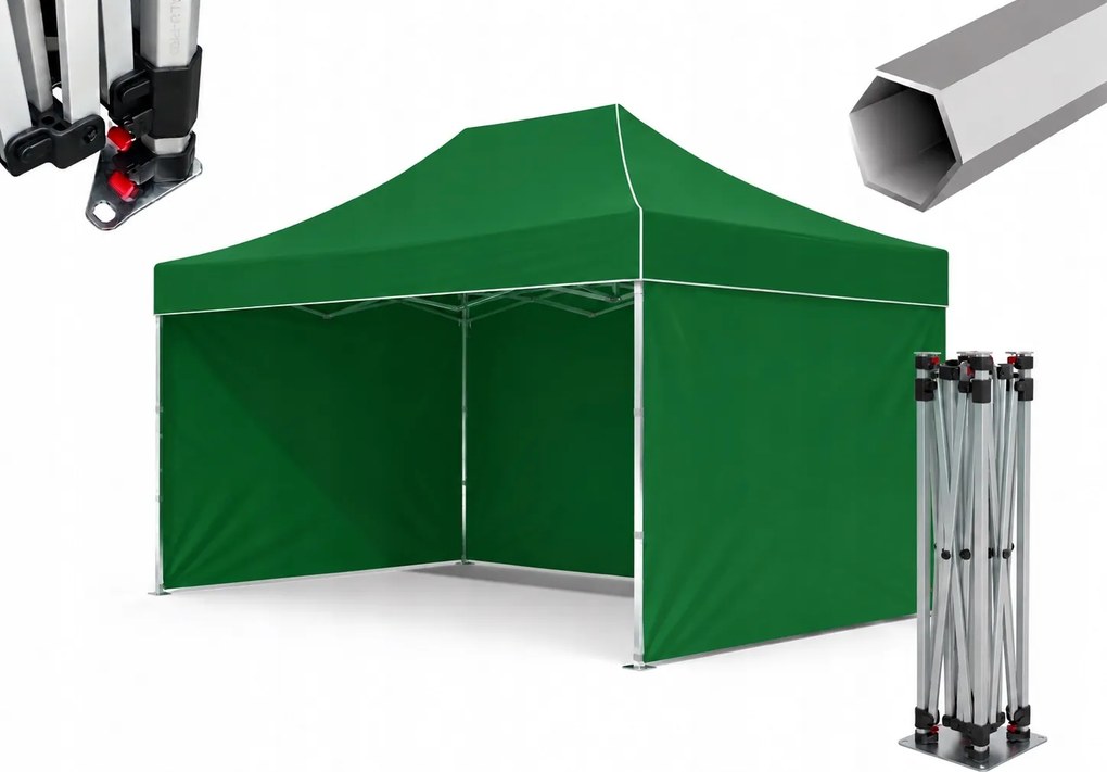 TRENDIE Hliníkový nožnicový stan 3x6m zelený