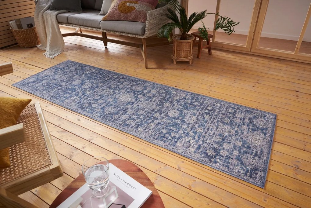 Behúň Cairo 105584 Alexandria Blue – na von aj na doma, 80x200, modrá, chodba / predsieň, Hanse Home