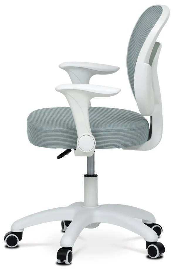 Detská pracovná stolička DINO — sieť / látka, mentolová