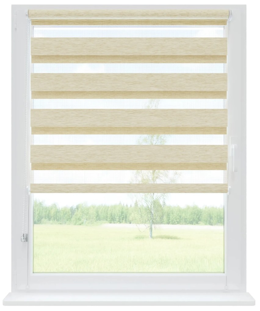 Dekodum Neinvazívna roleta Premium Deň a Noc Piesok Šířka (cm): 74, Dĺžka (cm): 150, Strana a farba mechanizmu: Práva – Biela