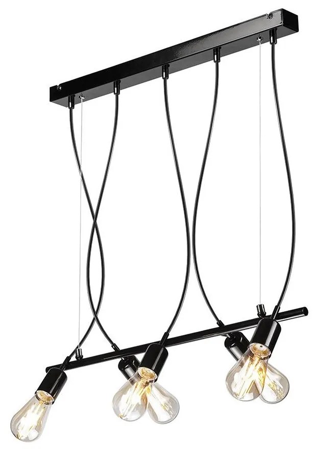 Luster na lanku TARO 5xE27/60W/230V čierna