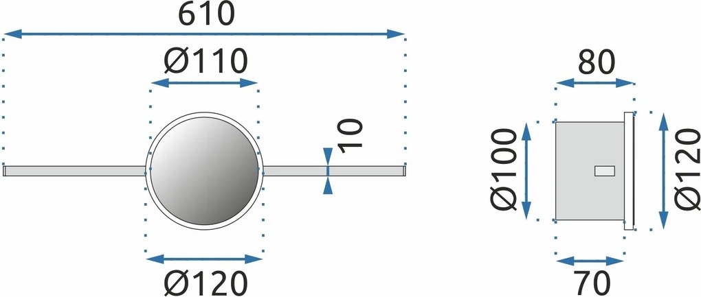 Toolight Toolight, LED nástenné svietidlo 60cm APP846-1W, chrómová, OSW-06668