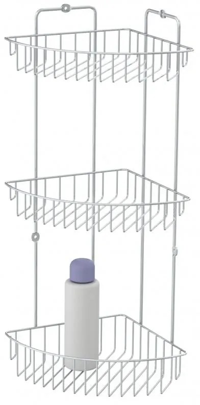 Erga Vega, 3-stupňová rohová polička 52x25,5x19 cm, chrómová, ERG-YKA-E.VEGA S3
