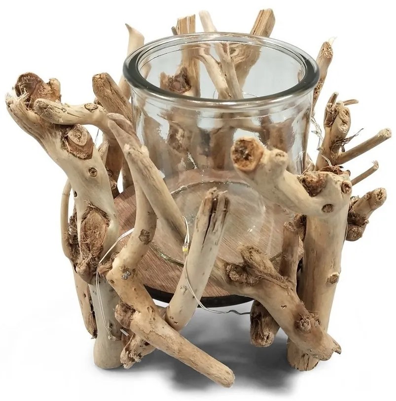 Lucerna z naplaveného dreva Flotte - 12 * 15 * 14cm