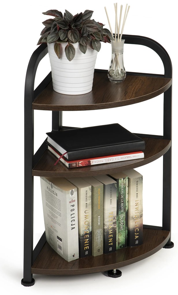 Wellhox Rohová regálová skriňa 3 police LOFT drevený roh