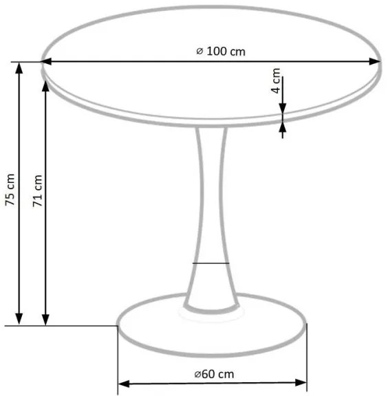 Jedálenský stôl CARMELO 75x100 cm čierna/hnedá