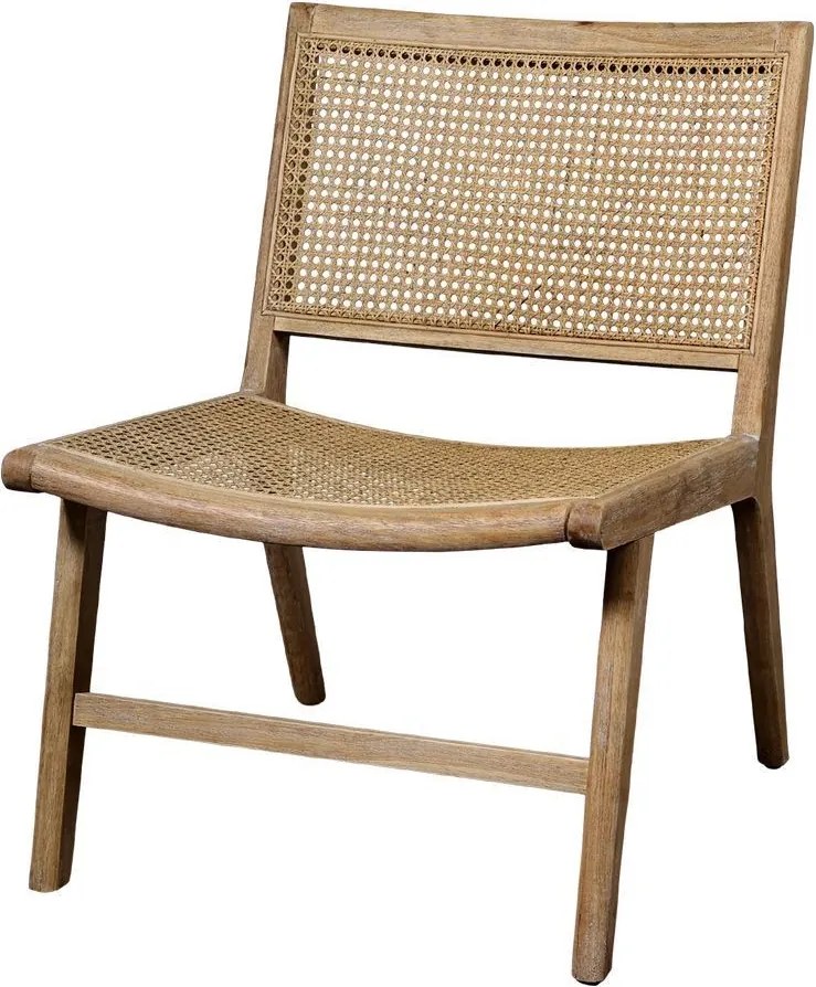 Prírodné drevené kreslo s výpletom Lounge French chair - 57*62*79 cm