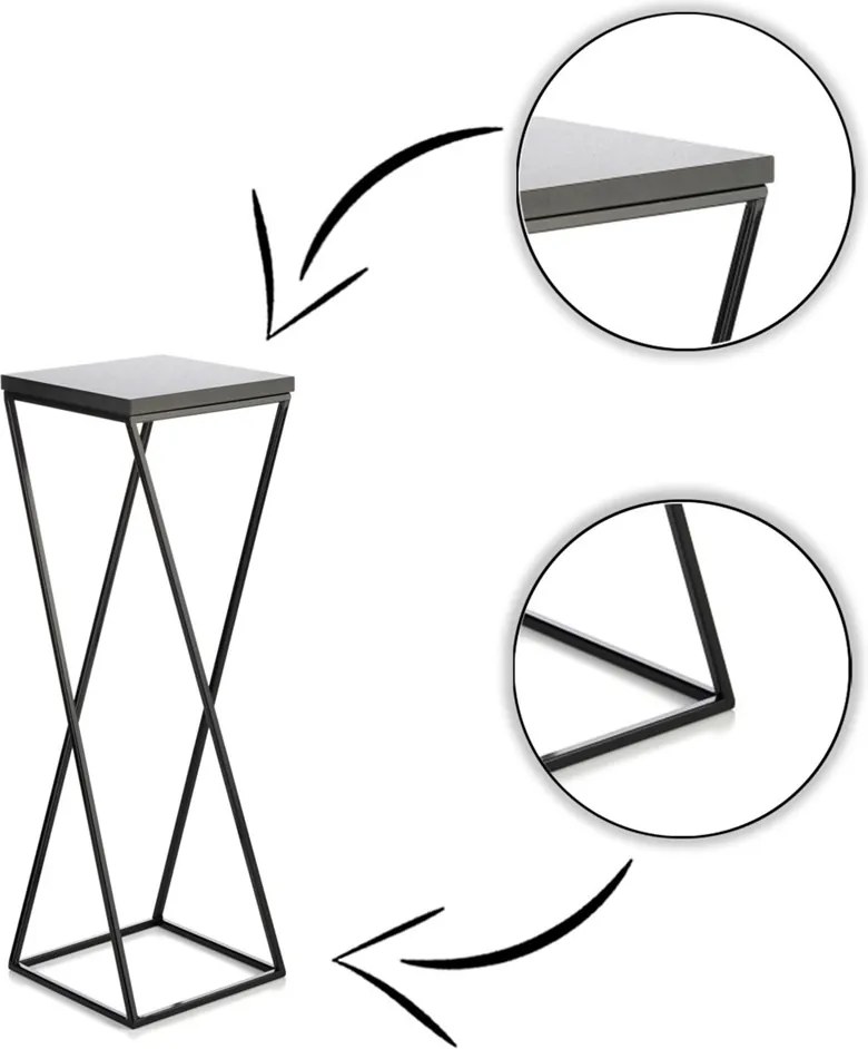 STOJAN NA KVETINÁČ LOFT7 70X24X24 CM ČIERNA