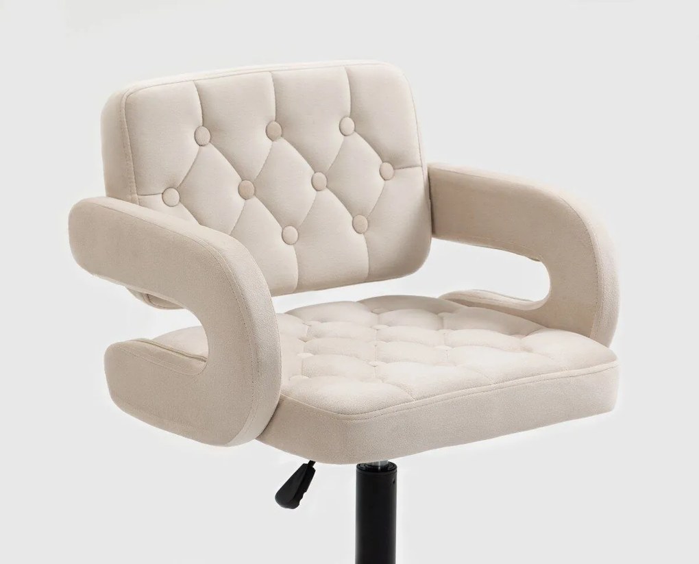 LuxuryForm DESIGN Stolička ADRIA VELUR na zlatom kríži - krémová