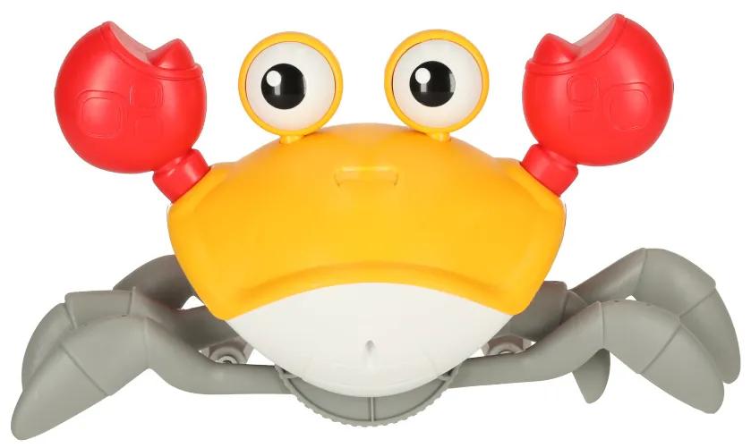 KIK Interaktívny krab so zvukom žltej farby