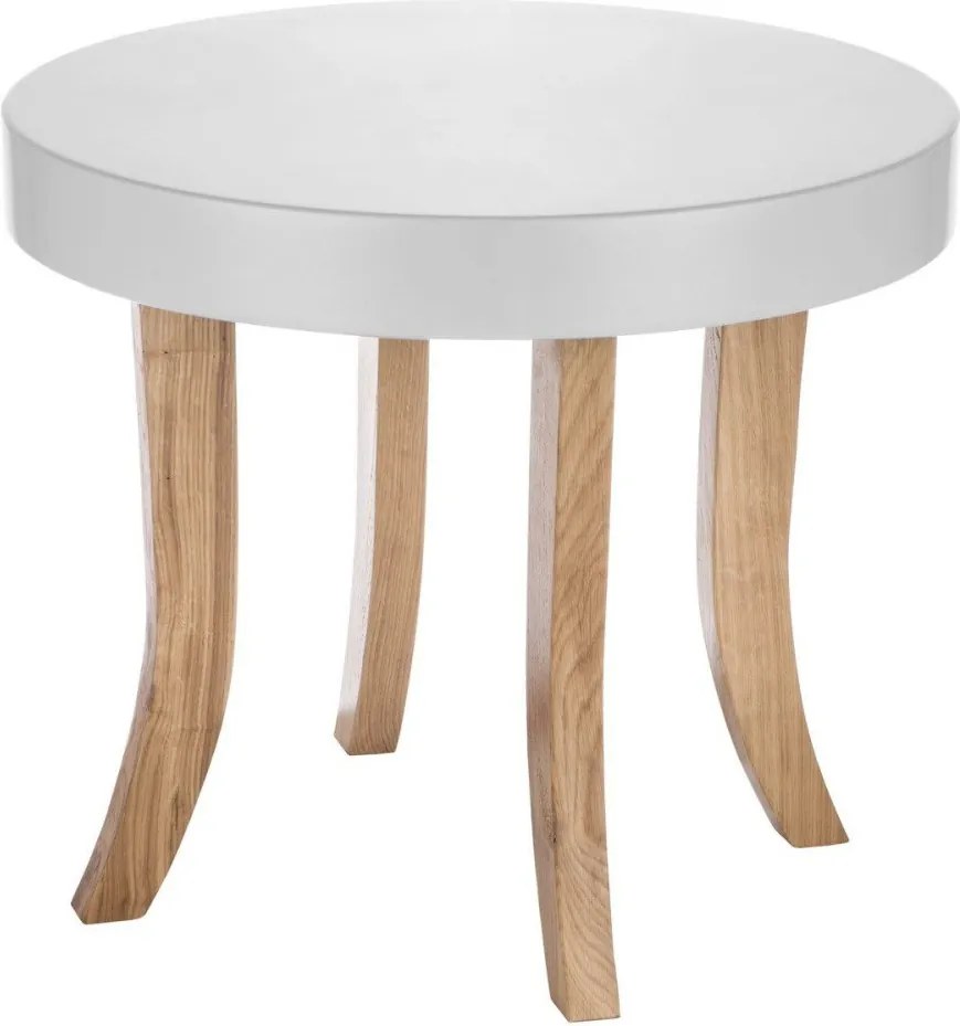 Detský okrúhly stôl biele nožičky 37 cm Biela