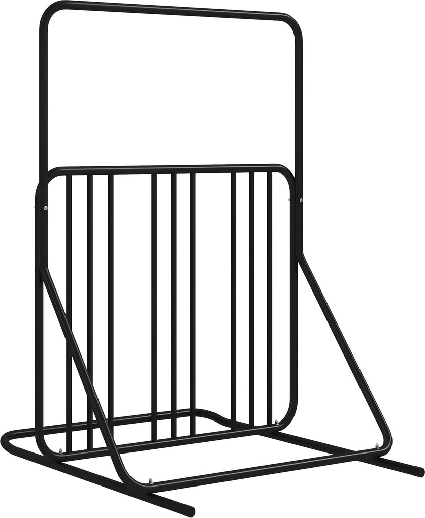 DURHAND Stojan na bicykle s dvoma rukoväťami, odolný voči poveternostným podmienkam, pre 4 bicykle, oceľ 102 x 92 x 130 cm, čierny | Aosom