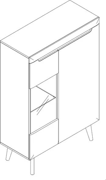 Nízka vitrína Nordi, dub artisan