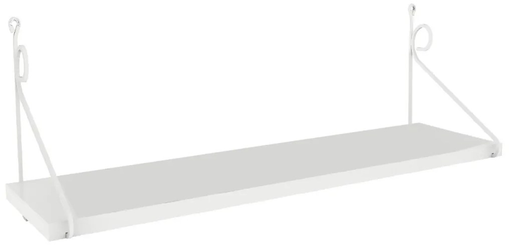 Malá nástenná polička Seramoni lesklá biela