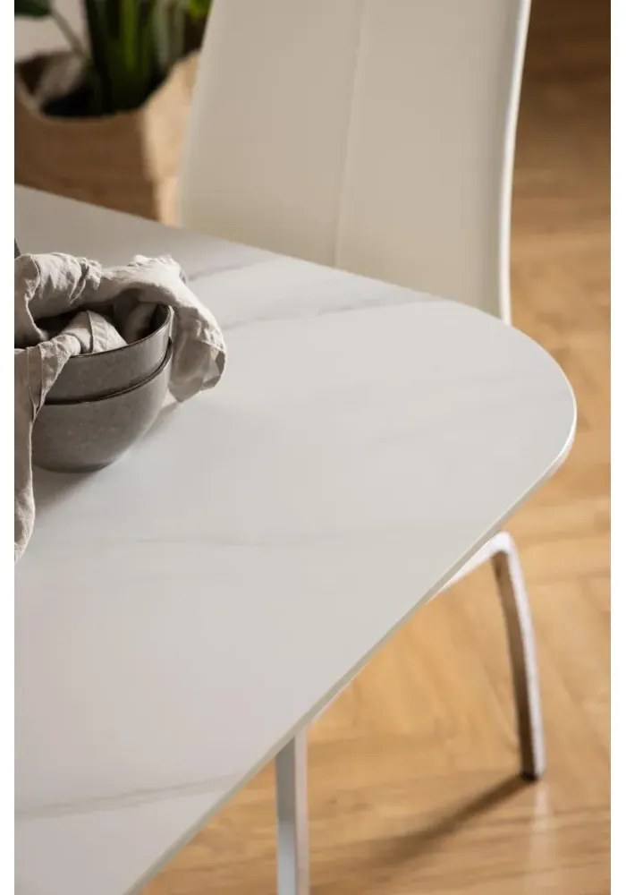 Jídelní stůl MALTA 90 cm bílý mramor