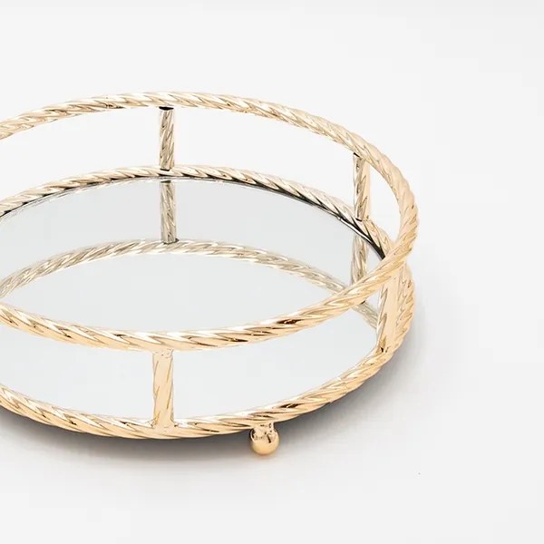 SADA 3x Dekoračný podnos pr. 27/33/37 cm zlatá