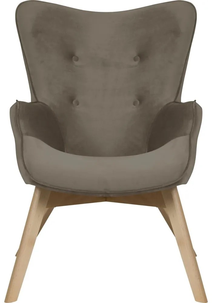 Svetlohnedé zamatové kreslo Niko – Ropez