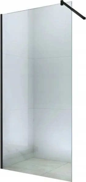 Kúpeľňová pevná zástena WALK-IN 60 cm - čierna - číre sklo