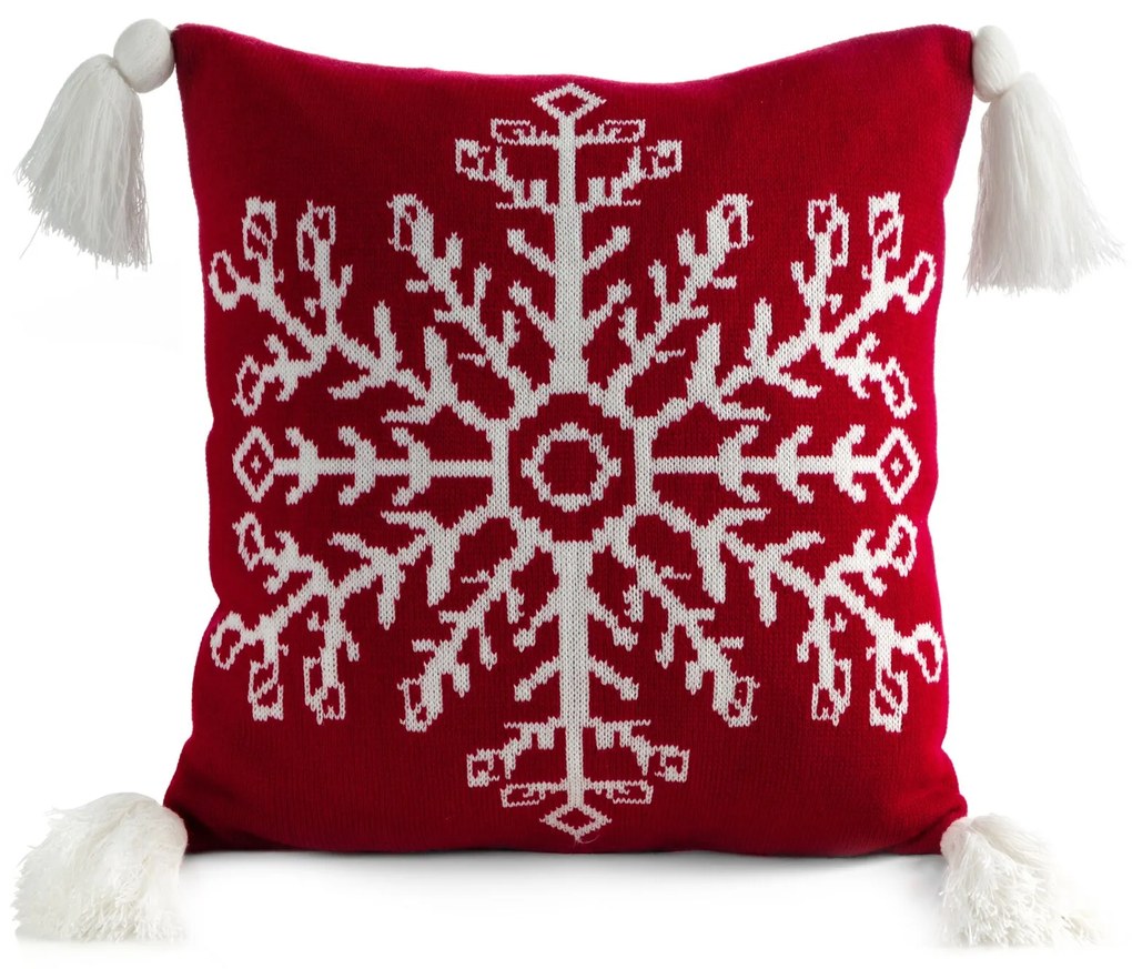 VIANOČNÁ DEKORAČNÁ OBLIEČKA NA VANKÚŠ CROCHET9 45X45 CM VZOROVANÁ