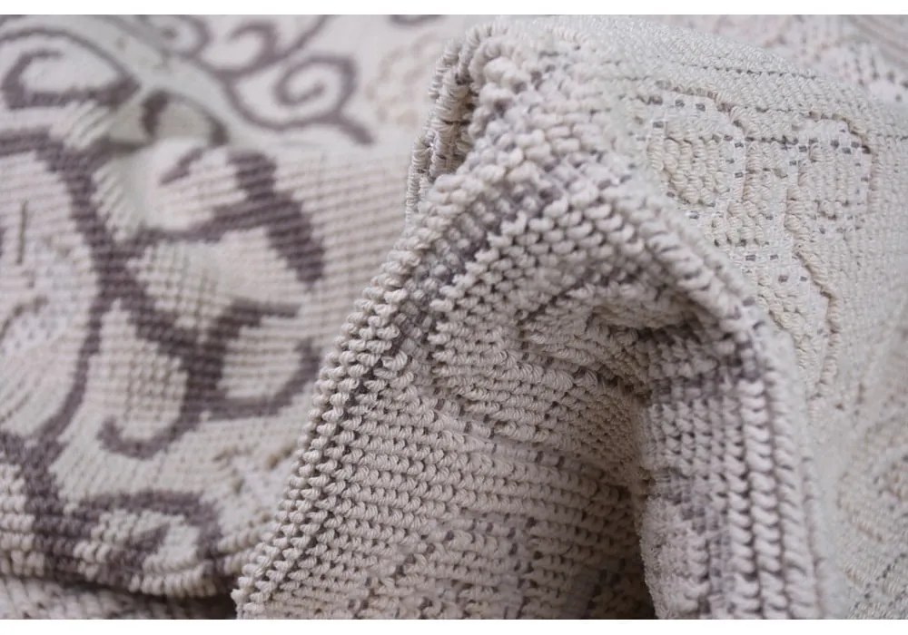 Sivo-béžový bavlnený koberec Vitaus Orkide, 80 × 150 cm