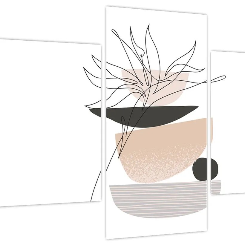 Obraz - Line art kvety N⁰1 (90x60 cm)