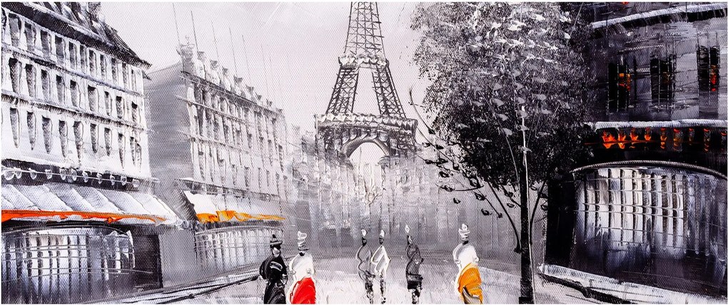 Obraz - Olejomaľba, Paríž (120x50 cm)