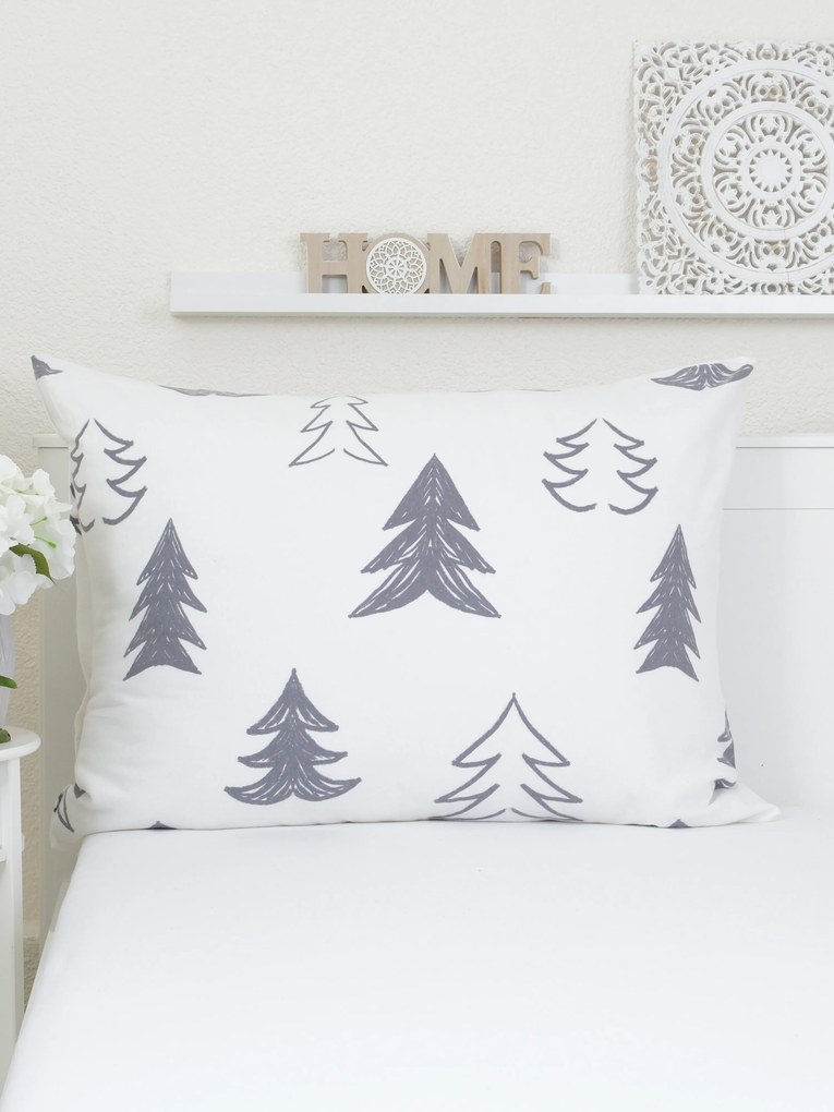 Flanelová obliečka na vankúš 70 x 90 cm - Stromček