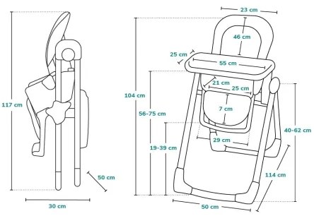 Lionelo - Detská jedálenská stolička LINN PLUS biela/šedá