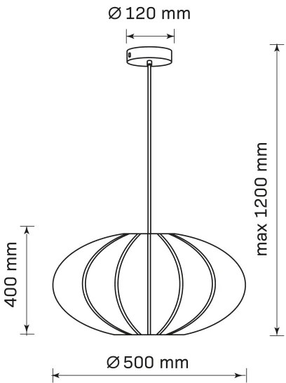 Luster na lanku KINU 1xE27/20W/230V pr. 50 cm biela