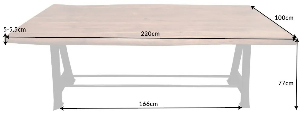 Jedálenský stôl Massive Industrial 220 cm akácia