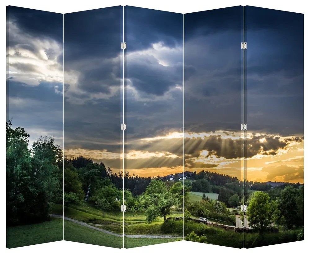Paraván - Krajina s lúčmi (210x170 cm)