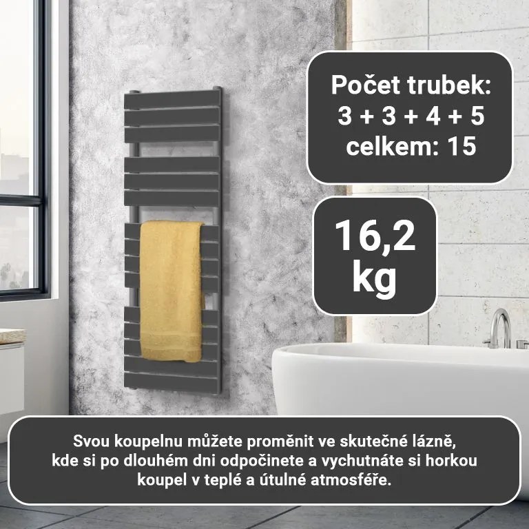 Aquamarin vertikálny kúpeľňový radiátor JG80526