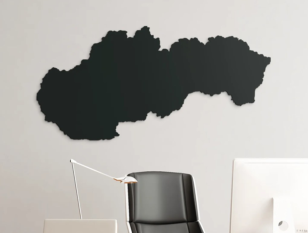 drevko Drevená mapa Slovensko na stenu Rozmer obrazu: 31,5 x 65 cm, Farba dekorácie: Čierna