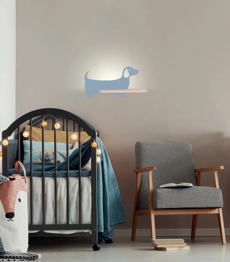 Candellux Nástenné svietidlo policové 5W, modrý pes 21-02976