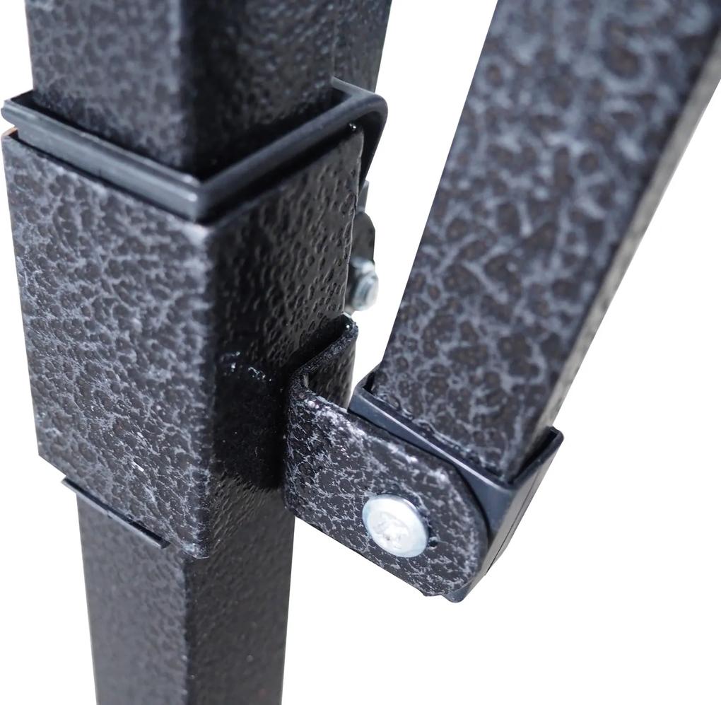 Rýchlorozkladací nožnicový stan 2x2m – oceľový, Čierna, Bez bočných plachiet