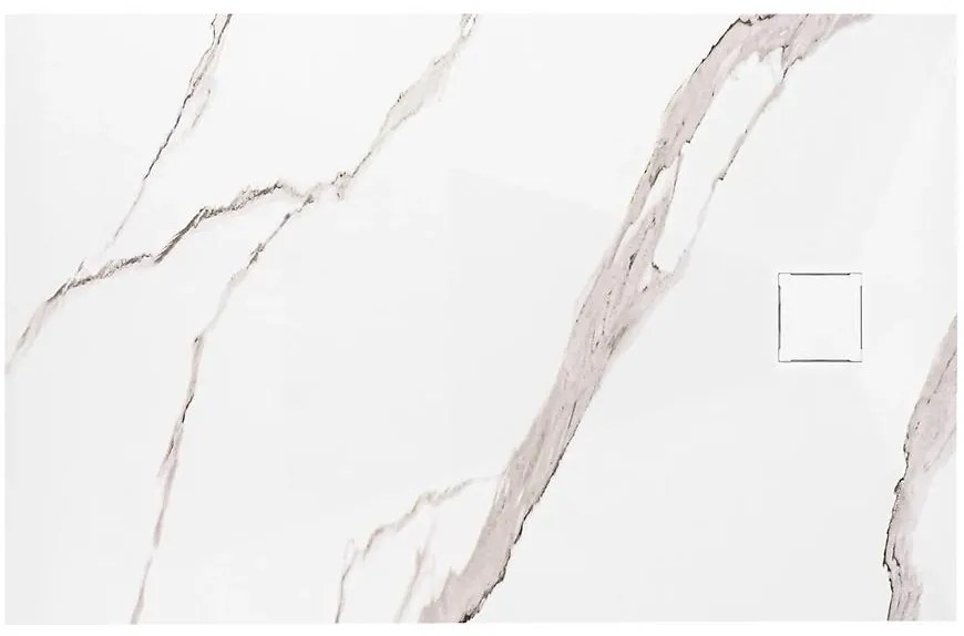 Vanička obdĺžniková Magnum Carrara White 90x120x2,5 Rea K7006