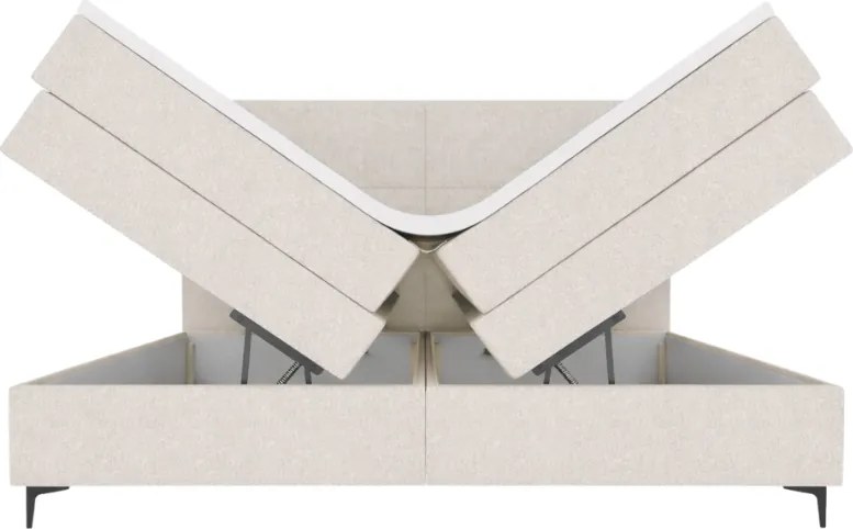 Čalúnená posteľ boxspring BRIANA 160x200 cm krémová Matrac: Bonell pružinová matrac