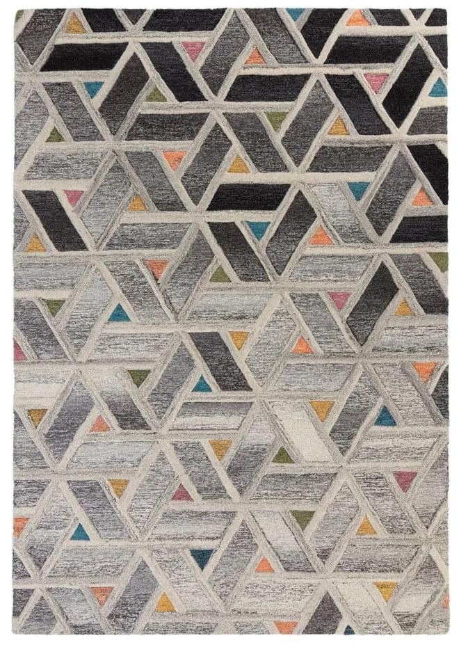Sivý vlnený koberec Flair Rugs River, 120 x 170 cm