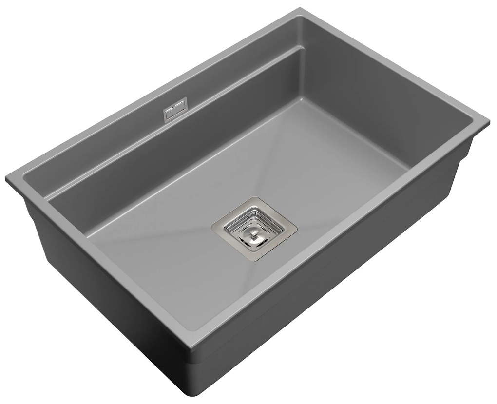 Gamma Decor 7050, 1-komorový granitový drez 700x470x220 mm, šedá, GMA-ZLE000103