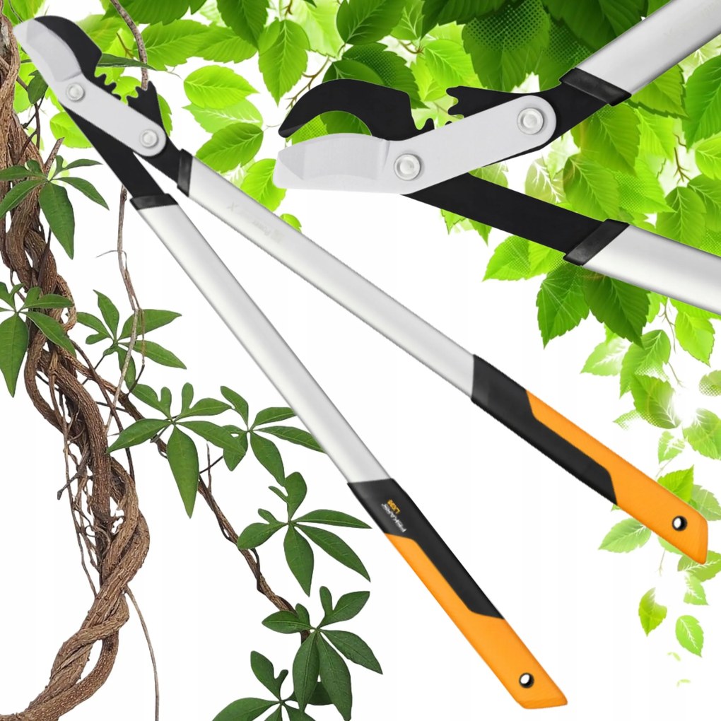 Fiskars Dvojručné nožnice na konáre, dlhý záhradný nožnicový sekátor, ostrý