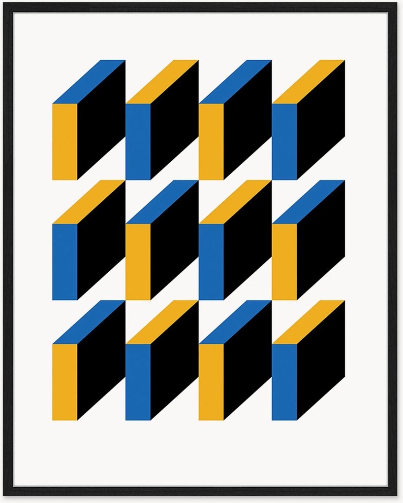 Nástenná dekorácia v ráme Bauhaus Abstract Squares